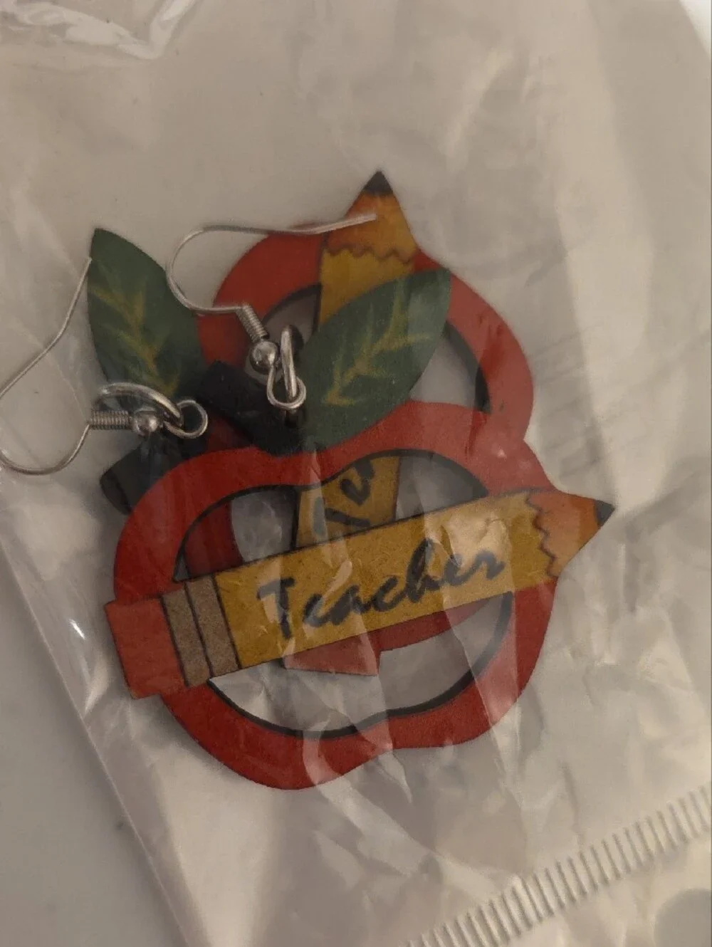 Teacher Beaded Keychain with Rainbow Charm - Picture 2 of 4